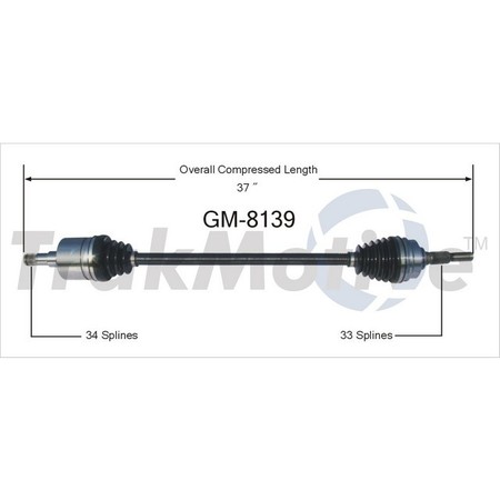 SURTRACK AXLE Cv Axle Shaft, Gm-8139 GM-8139